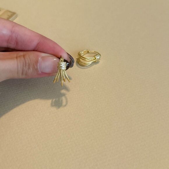 Diamond hoop earrings #1367 - Picture 3 of 5